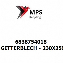 6838754018 Terex|Fuchs GITTERBLECH - 230X25X1310X5 - EN 10025-2 - S355J2C+N INTLACK2 (RAL 7024)