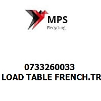 0733260033 Terex|Fuchs LOAD TABLE FRENCH.TRAGL.LE 12M PVC TRANSPARENT 210X297