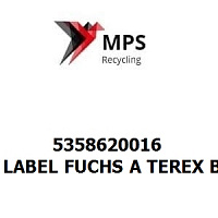 5358620016 Terex|Fuchs LABEL FUCHS A TEREX BRAND (GEGENGEWICHT) SCHRIFTHOEHE 81 - 893,5X177,5 - PVC-WEISSALUMINIUM