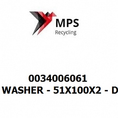 0034006061 Terex|Fuchs WASHER - 51X100X2 - DIN 10131 - C45 - VERZINKT 45-55 HRC