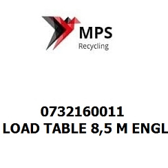 0732160011 Terex|Fuchs LOAD TABLE 8,5 M ENGLISCH - 210X297 - PVC-GT-SS