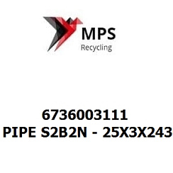6736003111 Terex|Fuchs PIPE S2B2N - 25X3X2430 - EN 10305-4 - E355+N - VERZINKT - OPTIONEN 5 UND 8 - VOSSFORM