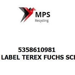 5358610981 Terex|Fuchs LABEL TEREX FUCHS SCHRIFTHOEHE 100 - 1414X136 - PVC-WEISSALUMINIUM